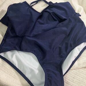 Navy Blue Glitter Two Piece